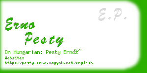 erno pesty business card